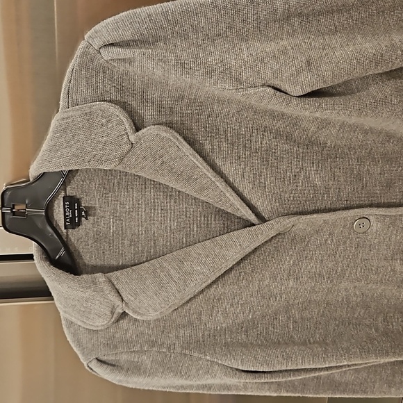 💕TALBOTS PETITE💕 100% Pure Merino Wool Sweater Blazer Gray Medium Petite NWOT - Picture 5 of 11